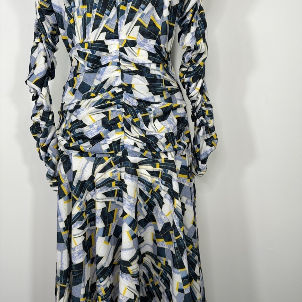NWT APPARALEL Ruched Long Sleeve Multicolor Midi Dress Size Large - Picture 13 of 16